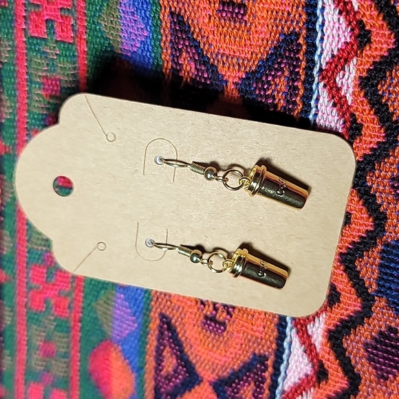 Golden Coffee Cup Earrings - Picture 1 of 2